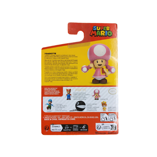 Super Mario Toadette 2.5" Figure Jakks Pacific Brand New Sealed Collectible
