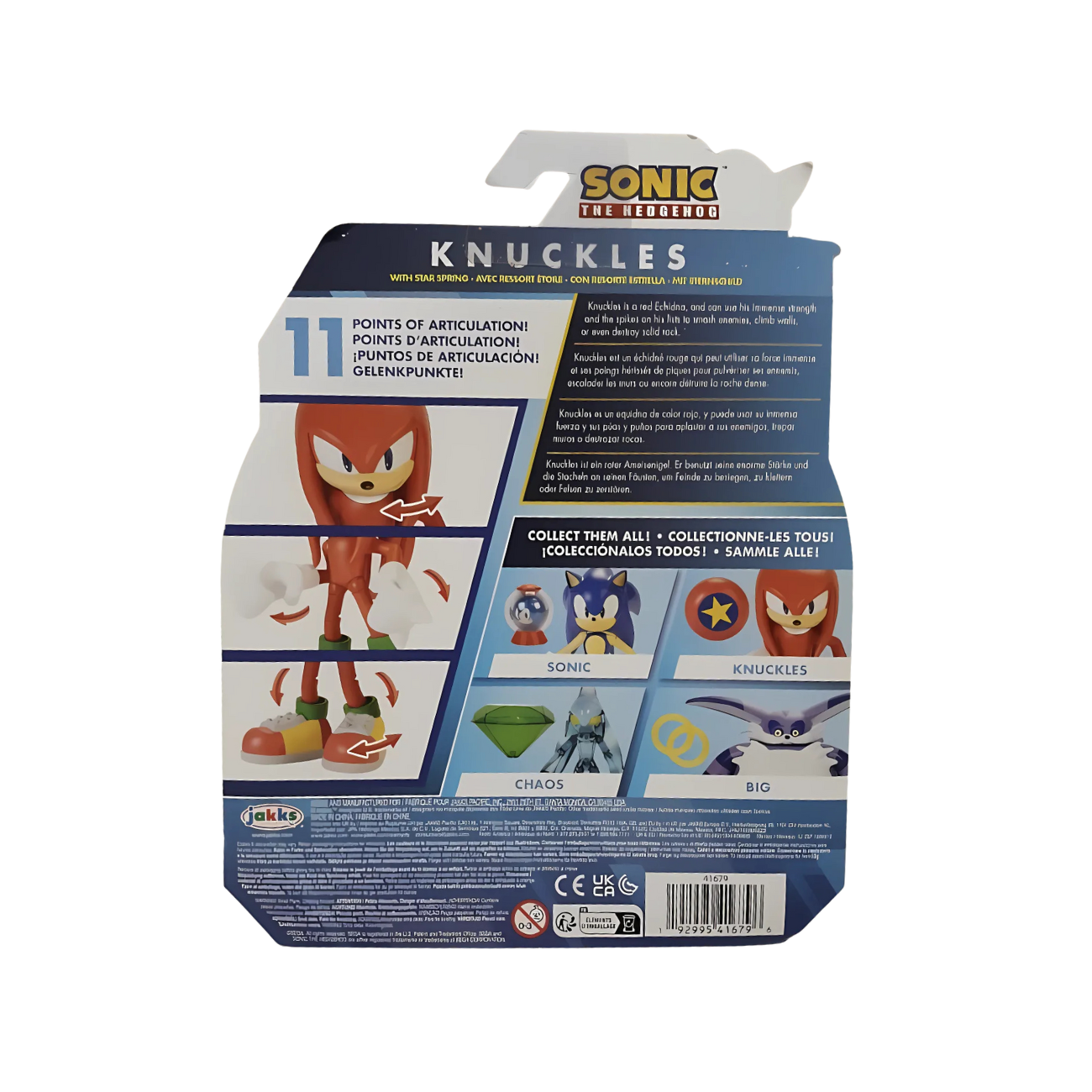 Sonic the Hedgehog Knuckles 4" Action Figure with Star Spring – Jakks Pacific