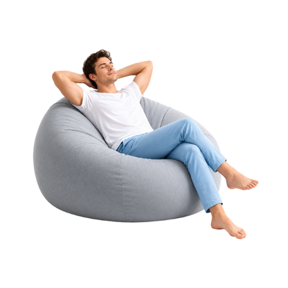 Tudomro Cooling Bean Bag Chair Cover 30 x 35 Inch Gray Breathable Stuffed Animal Storage Cover – No Filler