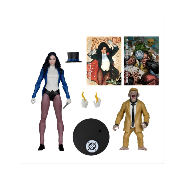 McFarlane DC Multiverse Collector Edition Zatanna Platinum Edition 7-Inch Action Figure #53 w/ Detective Chimp