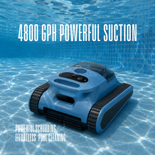 Automatic Robotic Pool Cleaner, 3 in 1 Cordless Pool Vacuum for Inground Pools Floor & Wall & Waterline Cleaning up to 2150 Sqft, 4800GPH Powerful Suction Robot Cleaner 180Min Battery Life, Track Drive