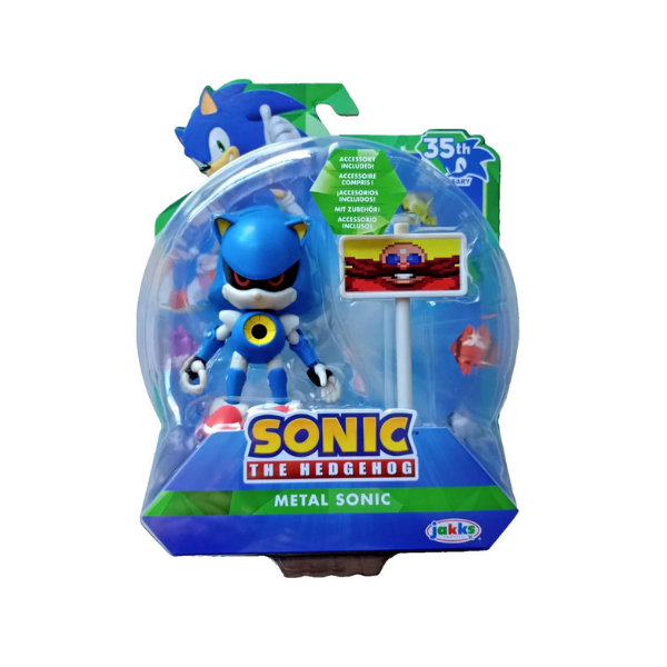 Sonic 35th Anniversary Metal Sonic 4-Inch Figure with Goal Post by Jakks