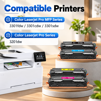 GRESINLY 218A Toner Cartridge 4-Pack with Chips for HP LaserJet Pro 3301