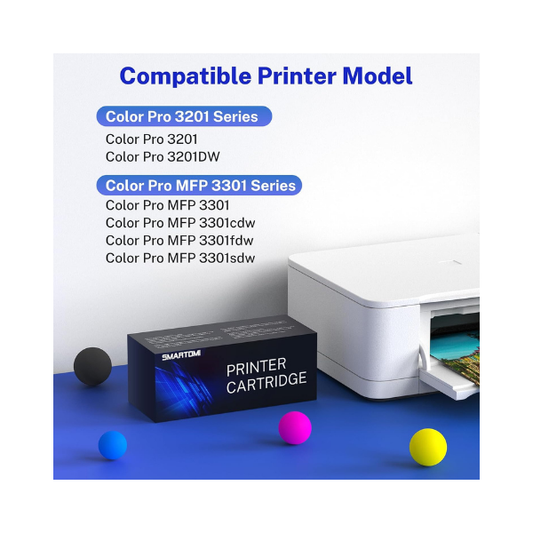 218X Toner Cartridges 4-Pack High Yield (with Chip) Compatible Replacement for HP Color Pro MFP 3301SDW 3301CDW 3301FDW 3201DW Printer 3301 3201 Series | W2180X W2181X W2182X W2183X