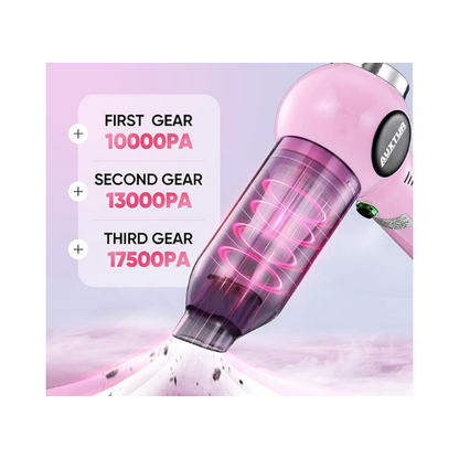 AUXTUR Portable Cordless Car Vacuum – 17500PA Suction & HEPA Filter