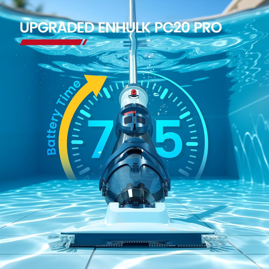 ENHULK PC20 Pro Cordless Pool Vacuum – 22 GPM, 150-Inch Pole and Six Filters