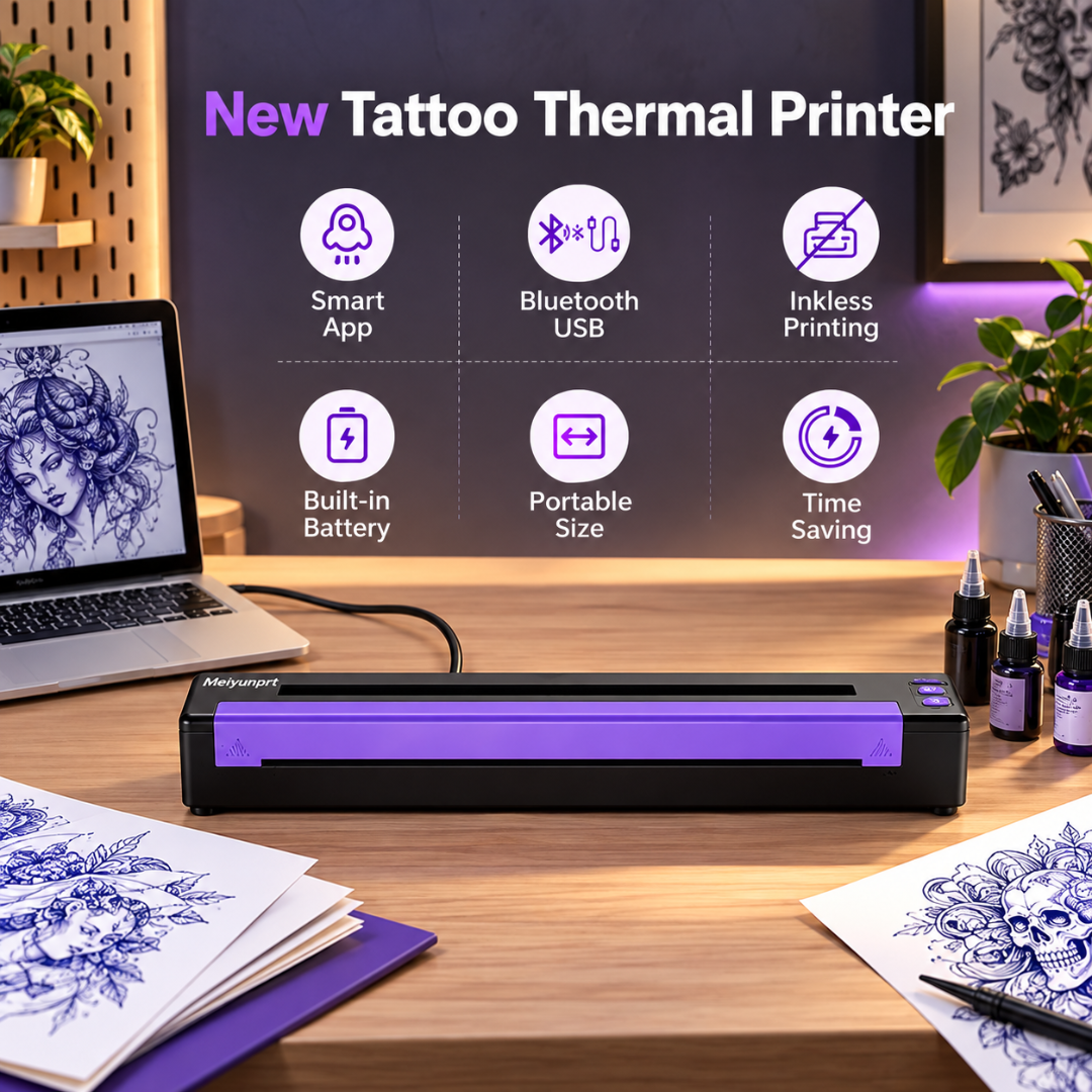 Meiyunprt Tattoo Stencil Printer Bluetooth Wireless Thermal Tattoo Printer