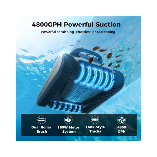 Automatic Robotic Pool Cleaner,3 in 1 Cordless Pool Vacuum for Inground Pools Floor&Wall&Waterline Cleaing up to 2150 SqFt,4800GPH Powerful Suction Robot Cleaner 180Min Battery Life,Track Drive-B0GKMYMJR8