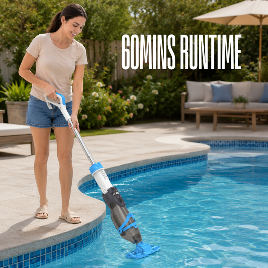 OGERY Cordless Handheld Pool Vacuum 18.5 GPM Suction, 60-Minute Runtime with Telescopic Pole for Inground and Above-Ground Pools