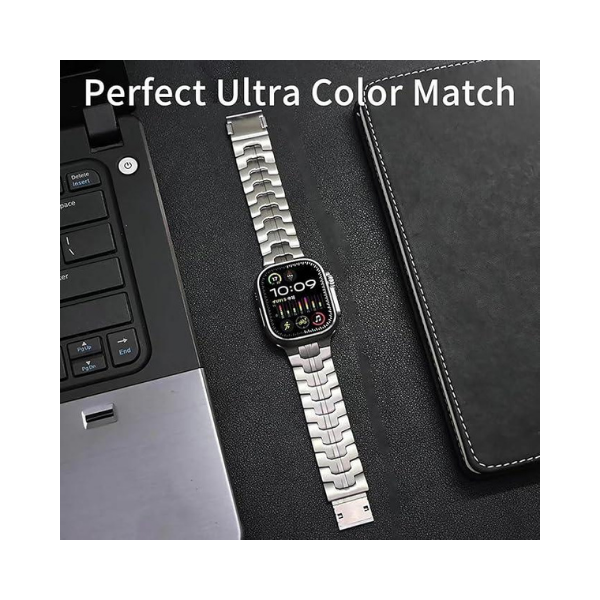 Pulseira magnética de titânio para Apple Watch 49 mm-38 mm - Pulseira de metal ajustável