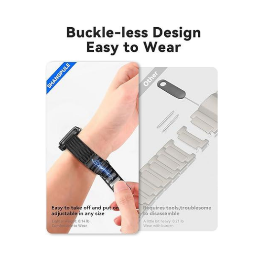 Magnetic Stainless Steel Mesh Band for Apple Watch – Secure & Stylish Fit