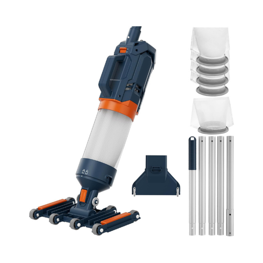 AQUAFYSH Heavy-Duty Cordless Handheld Pool Vacuum 18.9 GPM Suction, 60-Minute Runtime, 14-Inch Head and 25-Micron Filter