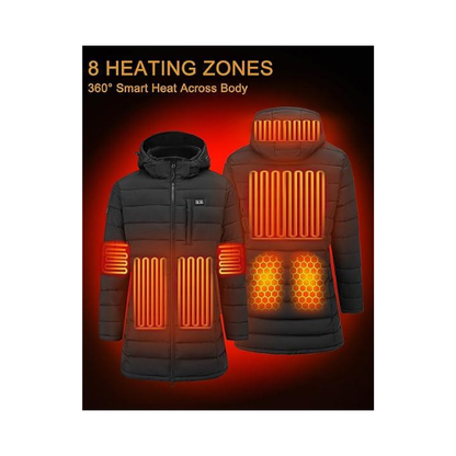 Hengriacly Women’s Heated Jacket – 8Zone Graphene Heating with Battery Pack