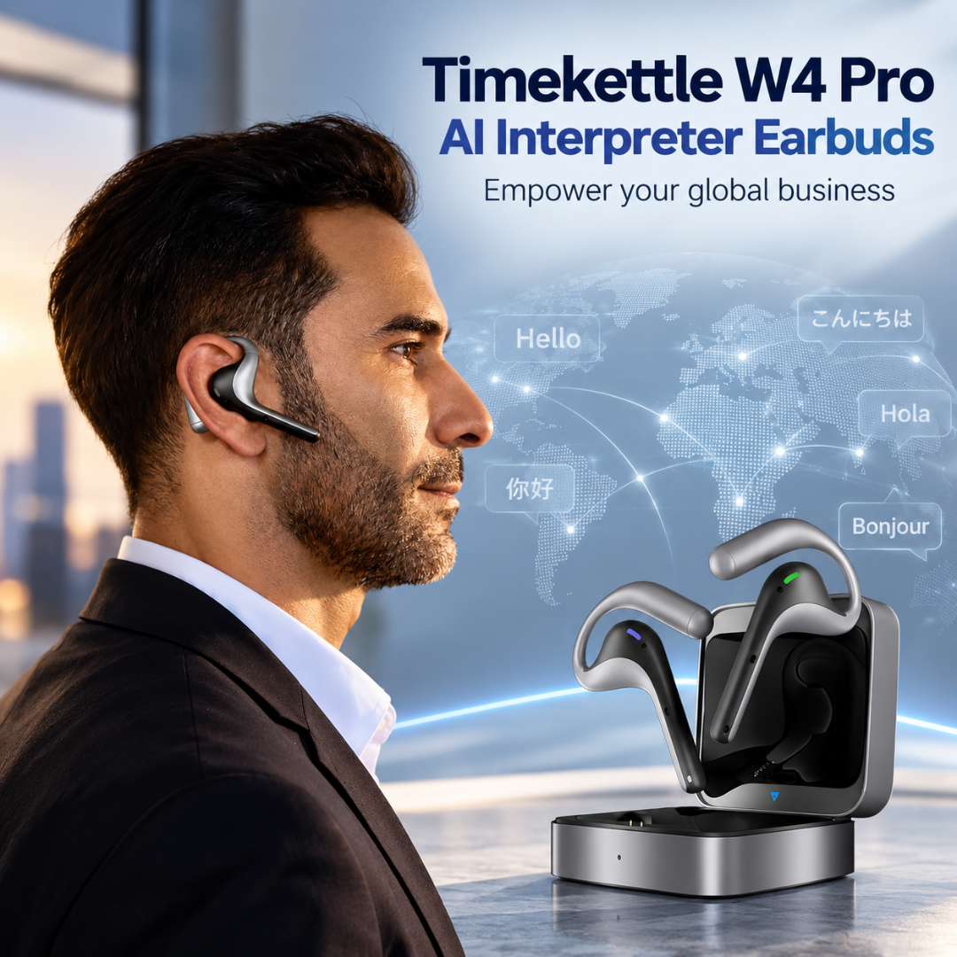 Timekettle W4 Pro AI Interpreter Earbuds Real Time Translation Calls Meetings 40 Languages