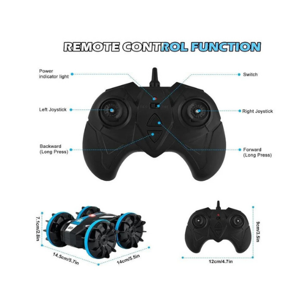 HEXSOLID Amphibious RC Car – Waterproof 360° Rotation & Double-Side Drive