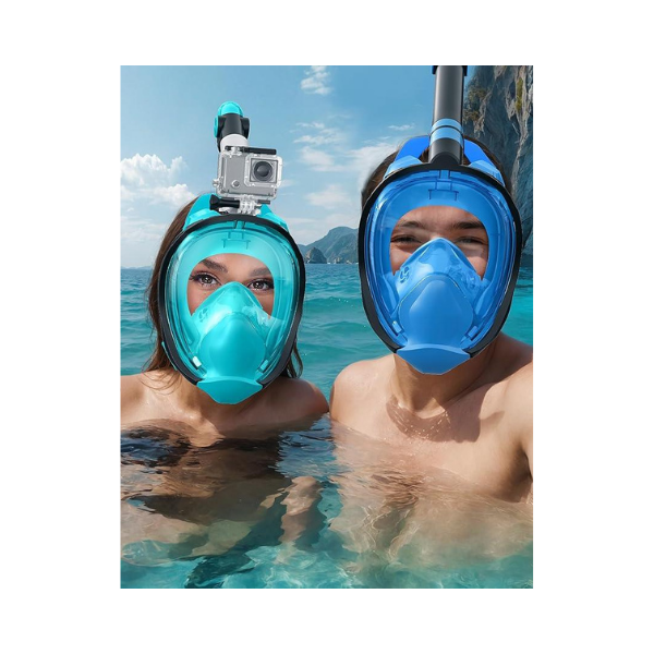 Zenoplige Full Face Snorkel Mask with Camera Mount – Anti-Fog & Leak
