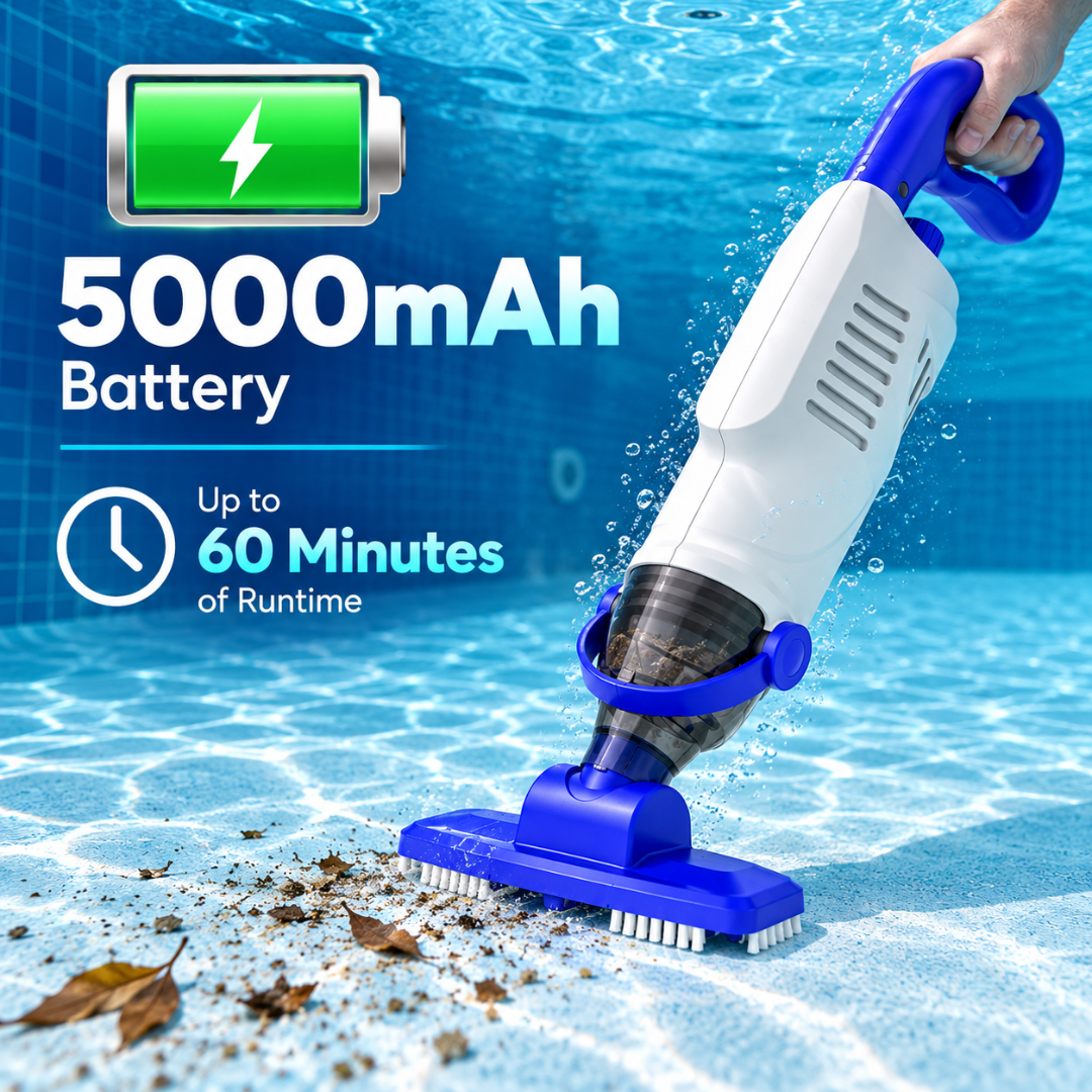Aspirador de piscina portátil sem fio Nichro – Sucção de 60 W, à prova d'água IPX8