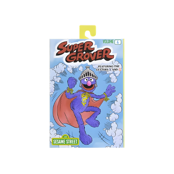NECA Sesame Street Super Grover Volume 4 Ultimate Action Figure Featuring the Letters S and G