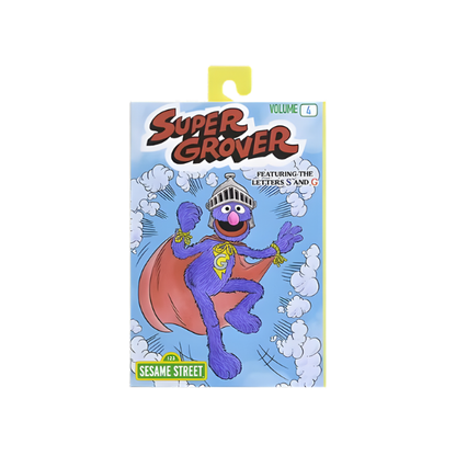 NECA Sesame Street Super Grover Volume 4 Ultimate Action Figure Featuring the Letters S and G