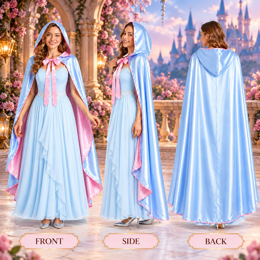 Lmmoaxn fairy godmother costume set with blue hooded cape and star wand, product gallery image 2 of 5