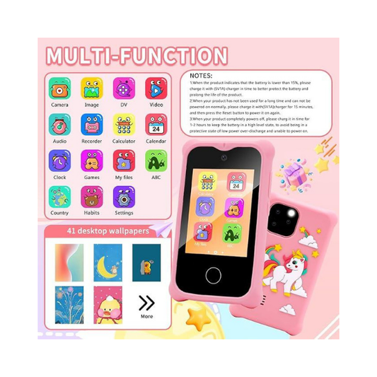 Smartphone infantil Surekuo de 2,8" para meninas, câmera dupla, jogos e música