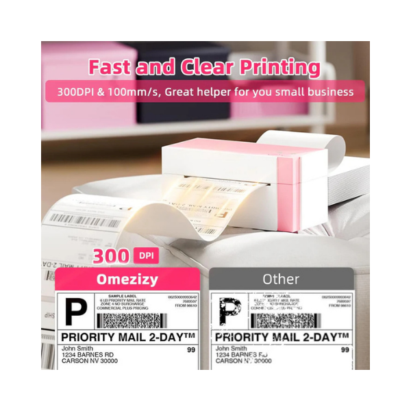 Omezizy WiFi Shipping Label Printer 4x6 – 300DPI Wireless Thermal Printer
