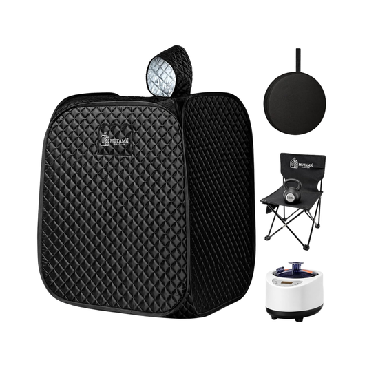 MUTAMA 2L Portable Steam Sauna Tent – 1200W with Remote and Folding Chair