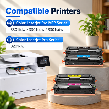 GRESINLY 218X Compatible Toner Cartridge 4-Pack for HP Color LaserJet Pro
