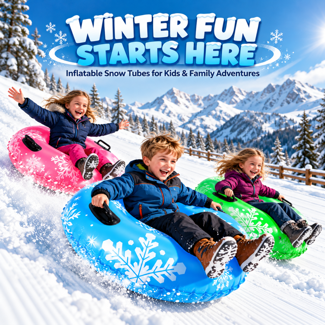 ZMLM 36" Snow Tube Sled for Kids & Adults, Inflatable PVC Winter Sled