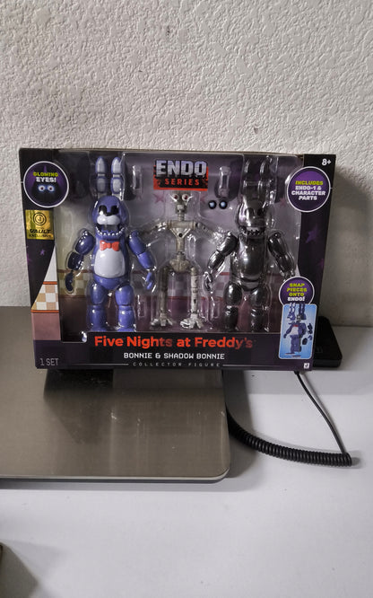 Five Nights at Freddy's Endo Series Bonnie & Shadow Bonnie Vault Exclusive Collector Figure Set with Glow Eyes