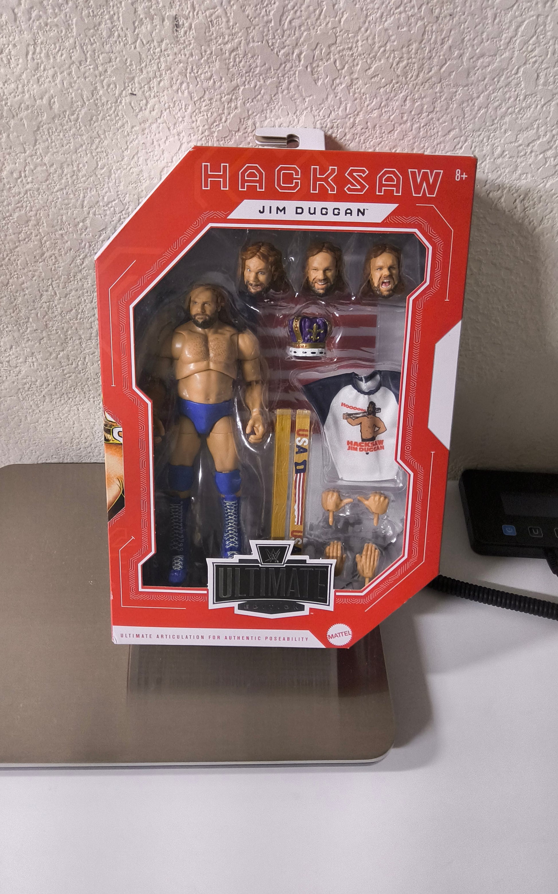 WWE Ultimate Edition Hacksaw Jim Duggan 6-inch Mattel action figure with accessories