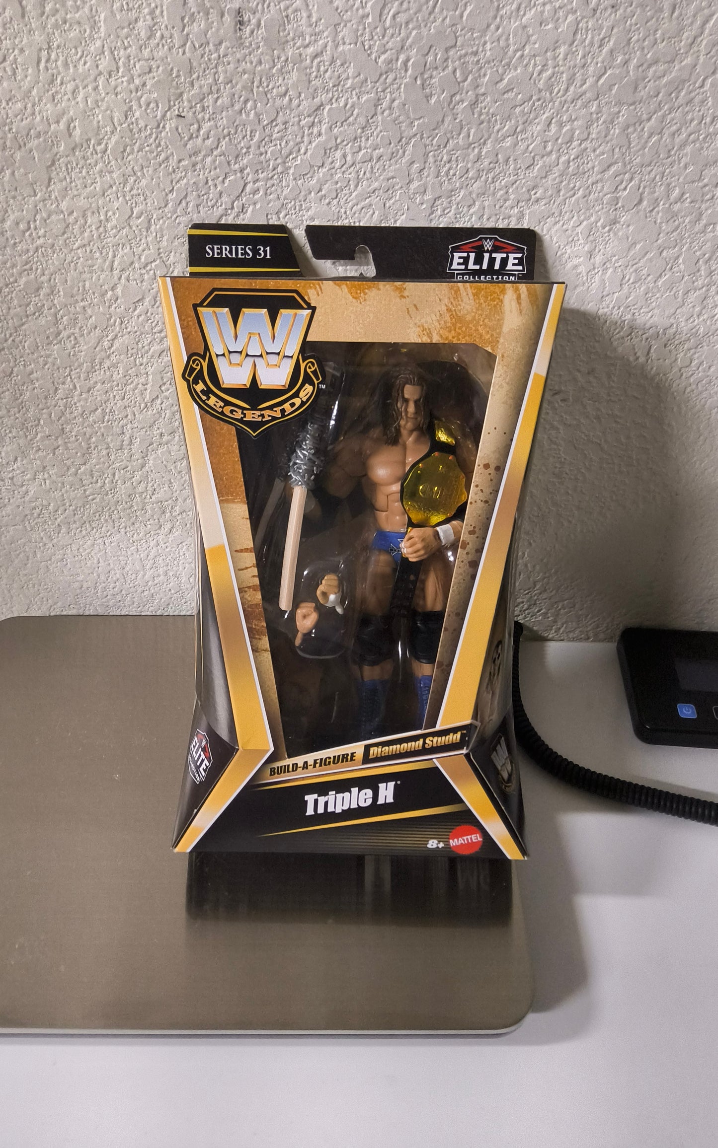 WWE Legends Elite Series 31 Triple H 6-inch Mattel figure with Diamond Studd Build-A-Figure part