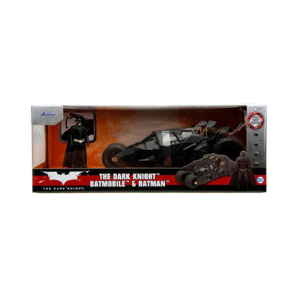 Jada Toys Dark Knight 1:24 Batmobile & Batman Die-Cast Collectible Set