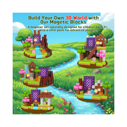 OUGUI 200 PCS Magnetic Blocks – Kids STEM Magnet Cubes Building Set