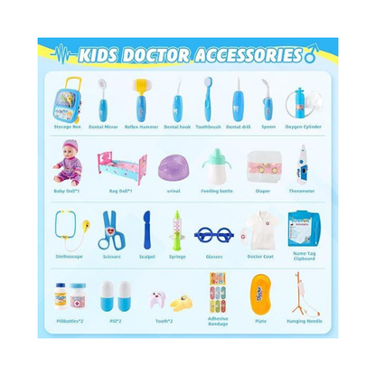 NETEHU Toddler Doctor Kit – Pretend Play Medical Set with Costume