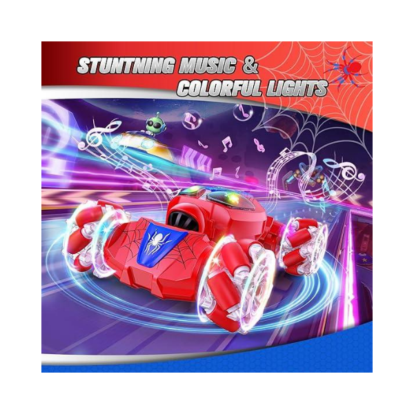 Carro de acrobacias com controle remoto e sensor de gestos – drift 360°, diversão off-road