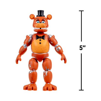 Five Nights at Freddy’s Withered Freddy - 5-Inch Articulated Figure with Jumpscare Feature and Glow-in-The-Dark Eyes