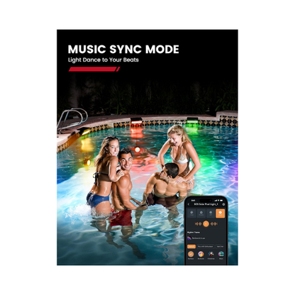 Enhulk Solar Pool Lights with RGBW APP Control,IP68 Waterproof LED Light for Above Ground Pool