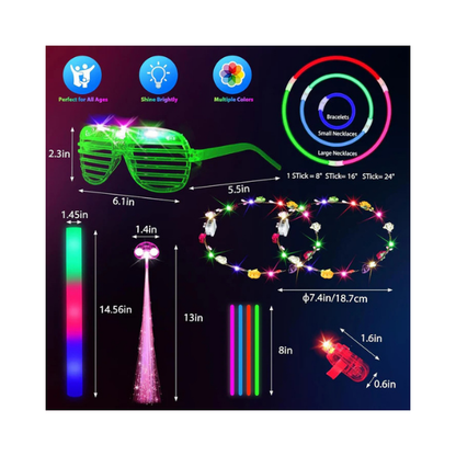 HONLYNE 302-Piece Glow Party Supplies LED Toys Kit for Kids & Adults