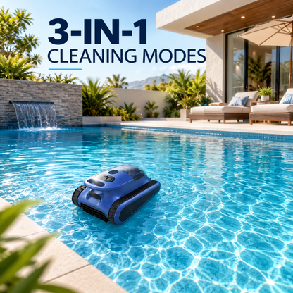 Automatic Robotic Pool Cleaner,3 in 1 Cordless Pool Vacuum for Inground Pools Floor