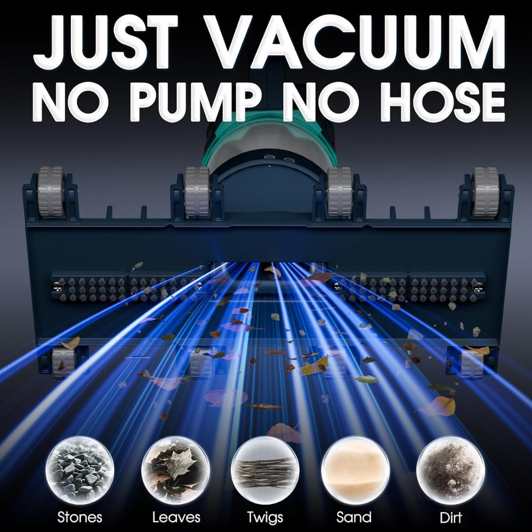 AQUAFYSH HD070C Heavy-Duty Cordless Pool Vacuum – 18.9 GPM, Blue