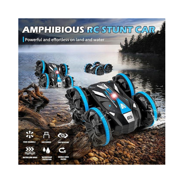 HEXSOLID Amphibious RC Car – Waterproof 360° Rotation & Double-Side Drive