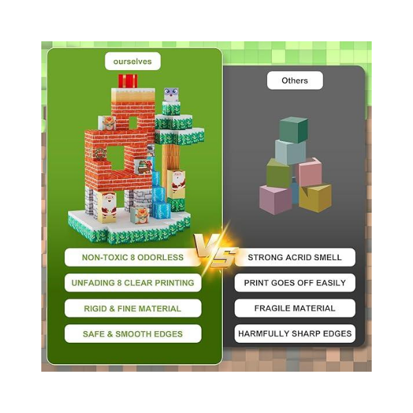 HASDSAGY 110pcs Building Blocks Set for Kids, Montessori Stacking Cubes