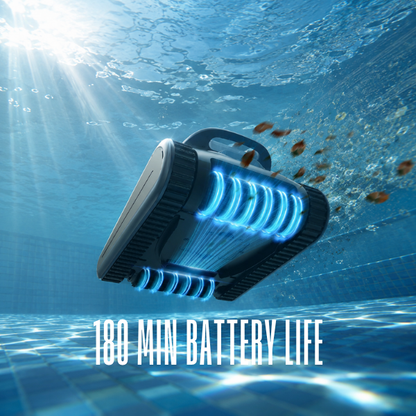 Automatic Robotic Pool Cleaner, 3 in 1 Cordless Pool Vacuum for Inground Pools Floor & Wall & Waterline Cleaning up to 2150 Sqft, 4800GPH Powerful Suction Robot Cleaner 180Min Battery Life, Track Drive