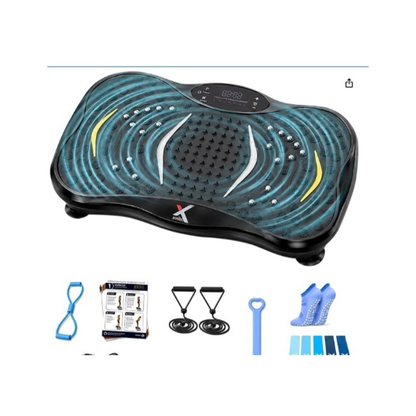 XSMITE Vibration Plate Exercise Machine - 220 Speeds + 21-Piece Accessory Set