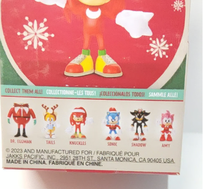 Sonic the Hedgehog Knuckles Holiday Christmas Hat 2.5" Action Figure