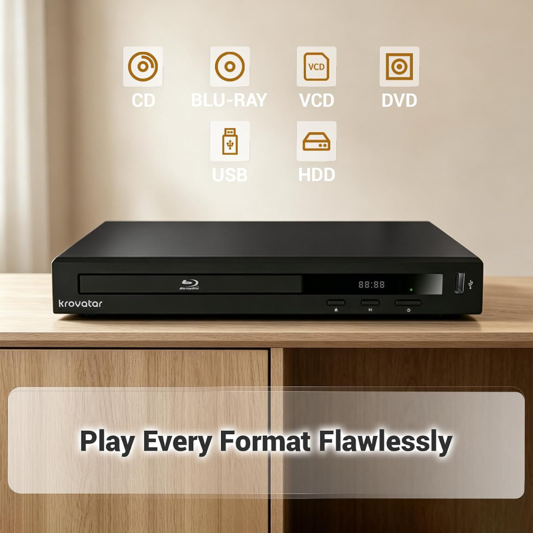 Krovatar KB-200 Blu-ray Player 1080P with Dolby DTS HDMI USB LAN