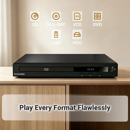 Krovatar KB-200 Blu-ray Player 1080P with Dolby DTS HDMI USB LAN