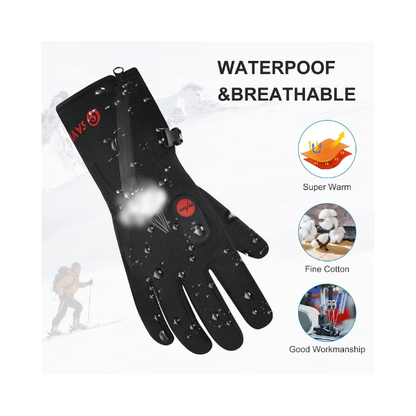 Day Wolf Electric Heated Gloves for Men Women, Rechargeable Waterproof Winter Hand Warmers with Touchscreen for Outdoor Activities(X-Small)