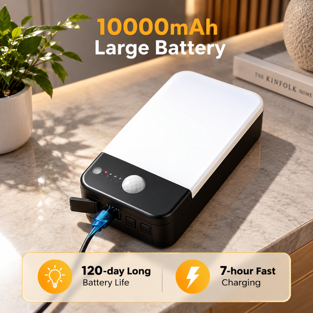 FabStyl Rechargeable Motion Sensor Outdoor Light, 10000mAh, 3 Modes